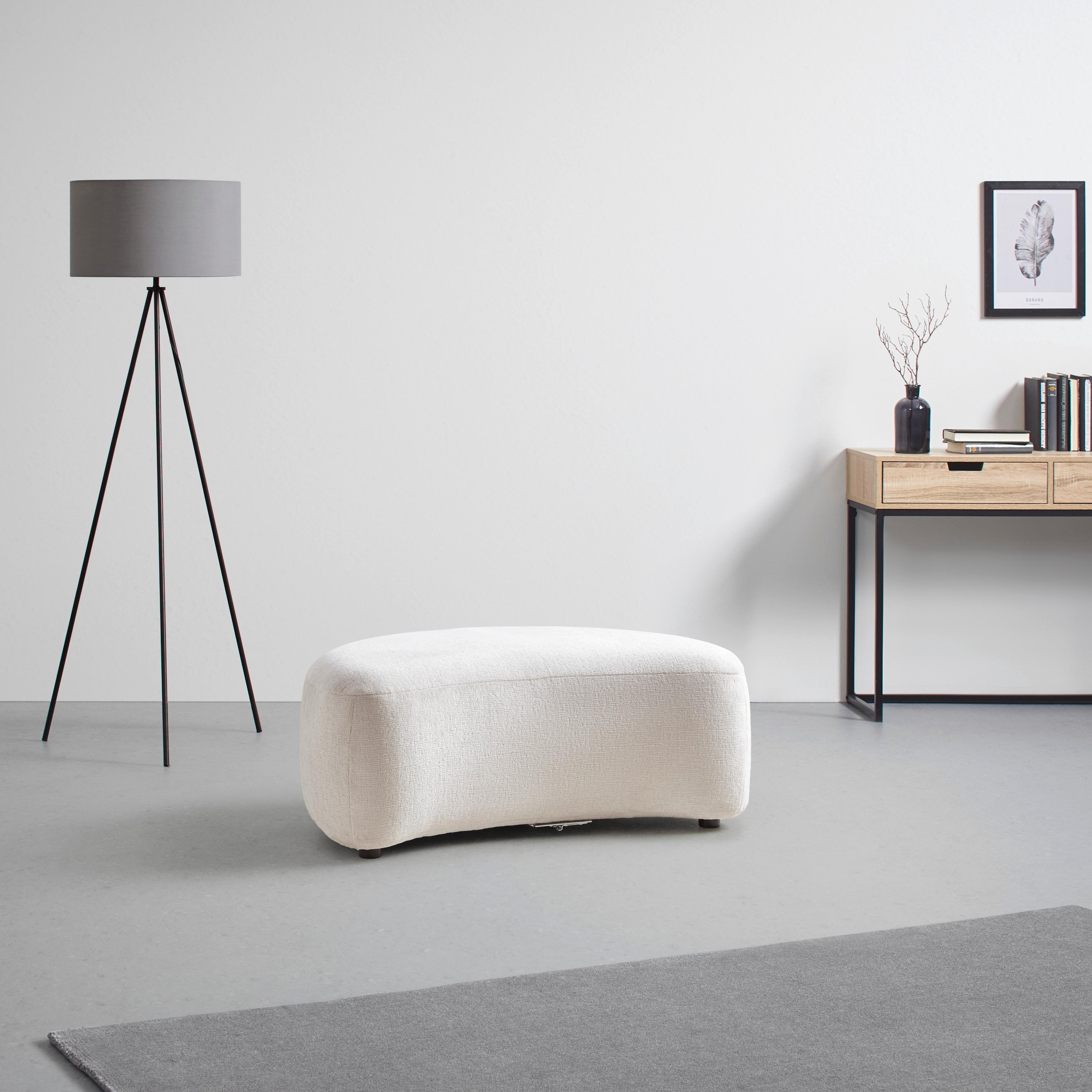 Taburetka LEONAS, béžová ženilka - čierna/béžová, Modern, textil/plast (102/42/66cm) - Premium Living
