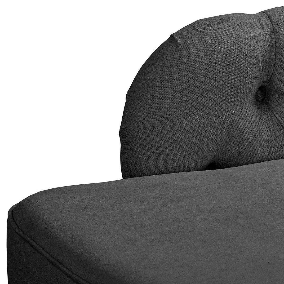 Récamiere Pako Dunkelgrau B: 185cm - Dunkelgrau/Braun, Design, Textil (185/93/75cm) - Livetastic