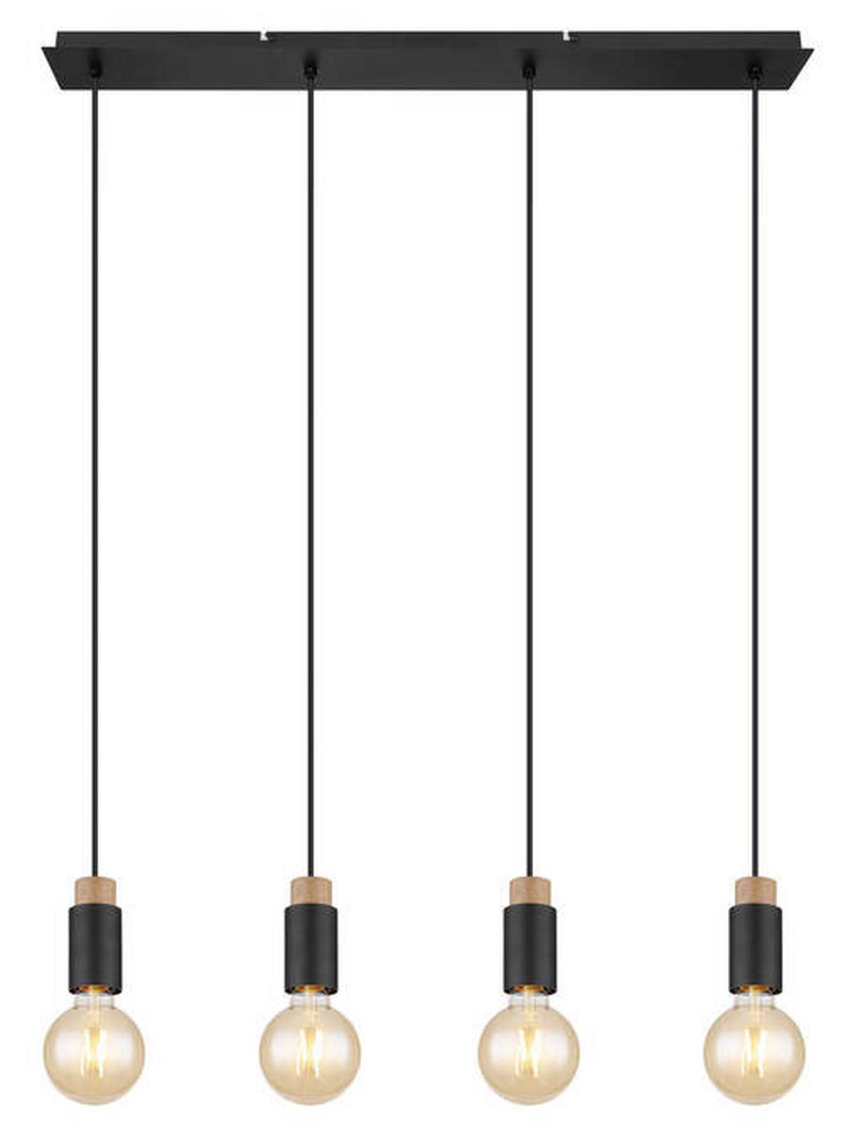 Függőlámpa 54045-4h - sötétbarna/fekete, Design, műanyag/fa (75/8/120cm) - Globo