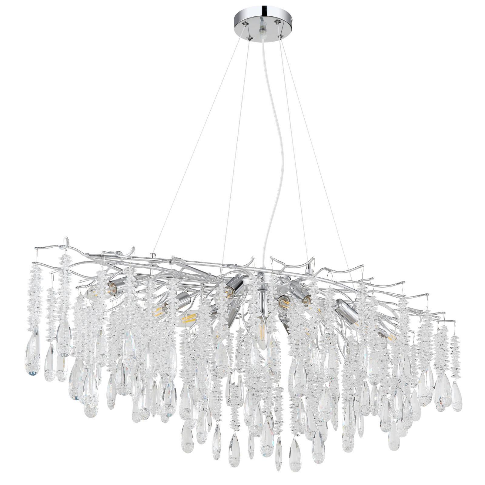 Hängeleuchte Exkl. 12xe14, 40w - Klar/Silberfarben, KONVENTIONELL, Glas/Kunststoff (120/50/120cm)