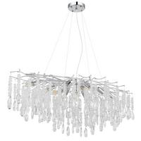 Hängeleuchte Exkl. 12xe14, 40w - Klar/Silberfarben, KONVENTIONELL, Glas/Kunststoff (120/50/120cm)