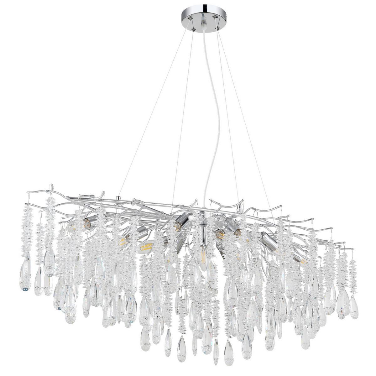 Hängeleuchte Exkl. 12xe14, 40w - Klar/Silberfarben, KONVENTIONELL, Glas/Kunststoff (120/50/120cm)