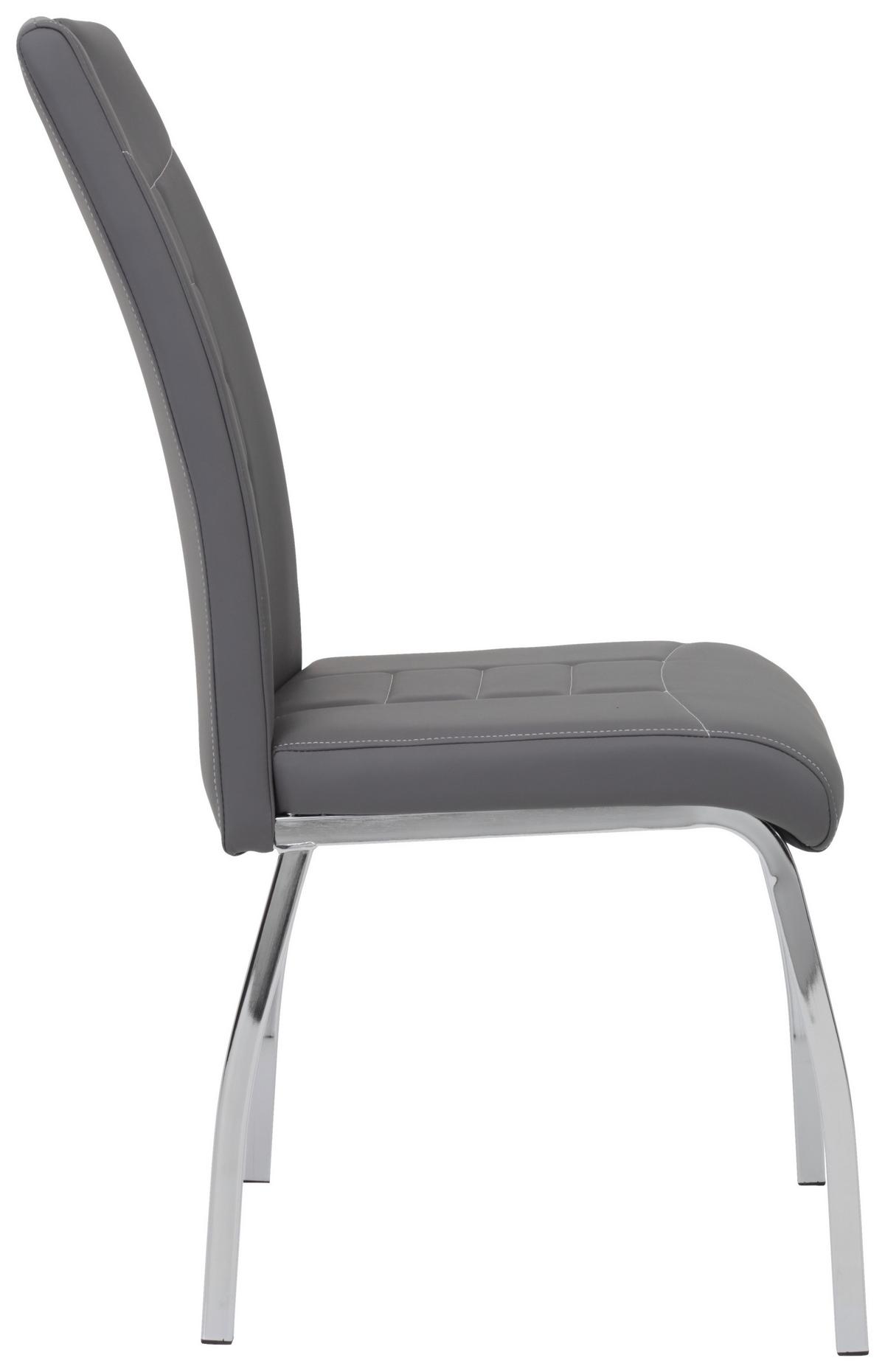 Stuhl-Set Andrea S - Chromfarben/Weiß, MODERN, Textil/Metall (43/100/64cm) - MID.YOU