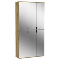 Garderobenschrank Projekt Eiche Dekor Grau - Eichefarben/Grau, KONVENTIONELL, Glas/Holzwerkstoff (91/193/34cm) - MID.YOU