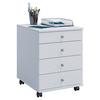 Rollcontainer Weiß Lona Mini Bht 42x57x50 Cm - Weiß, Basics, Holzwerkstoff/Kunststoff (42/57/50cm) - MID.YOU