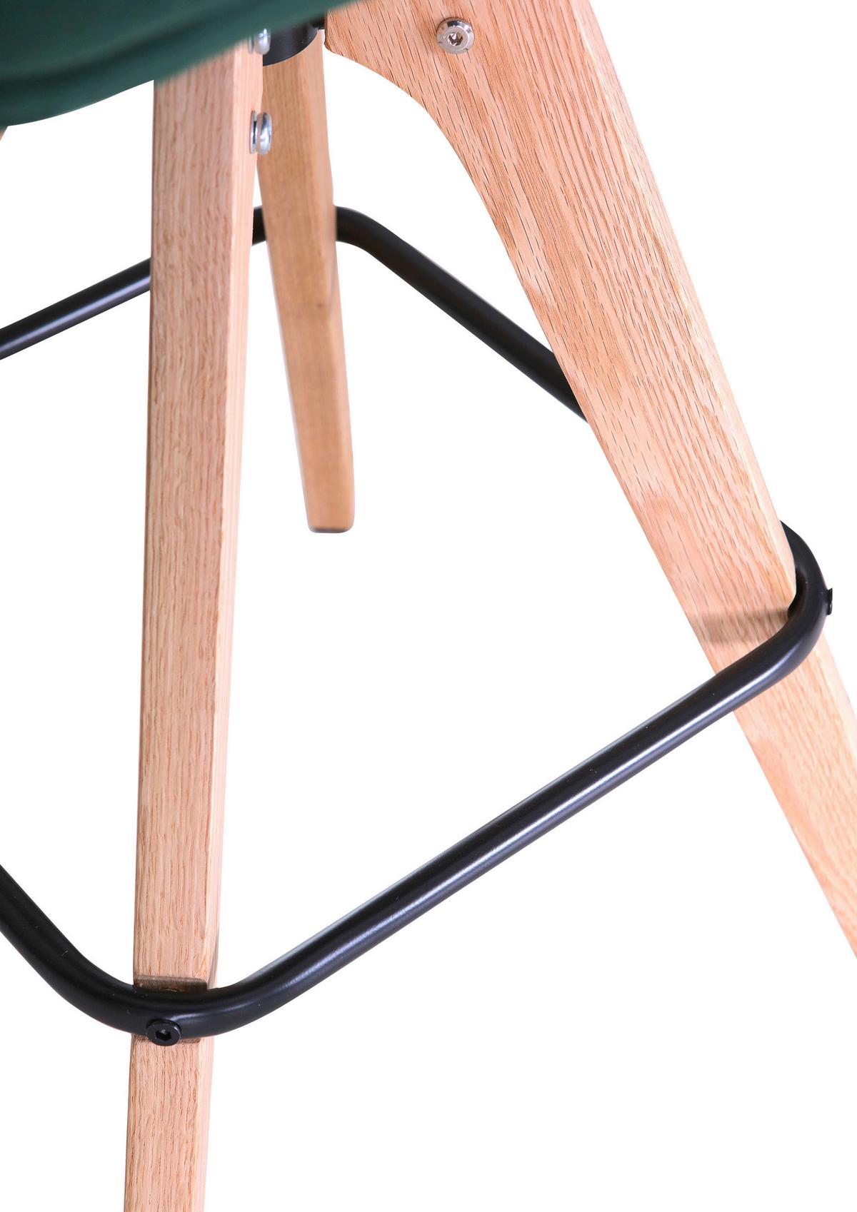 Barhocker Floyd Dunkelgrün, B: 53 cm - Dunkelgrün/Eichefarben, MODERN, Holz/Textil (53/55/100cm) - Livetastic