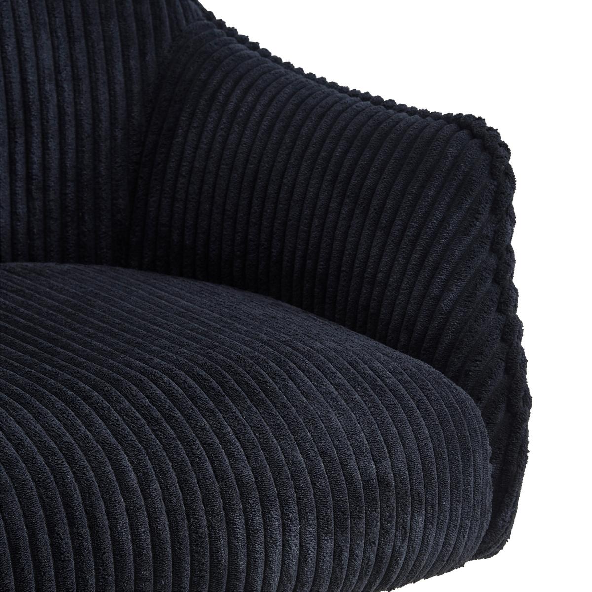 Armlehnstuhl Yuki Schwarz Gepolstert - Schwarz, LIFESTYLE, Textil/Metall (61/87/65cm) - MID.YOU