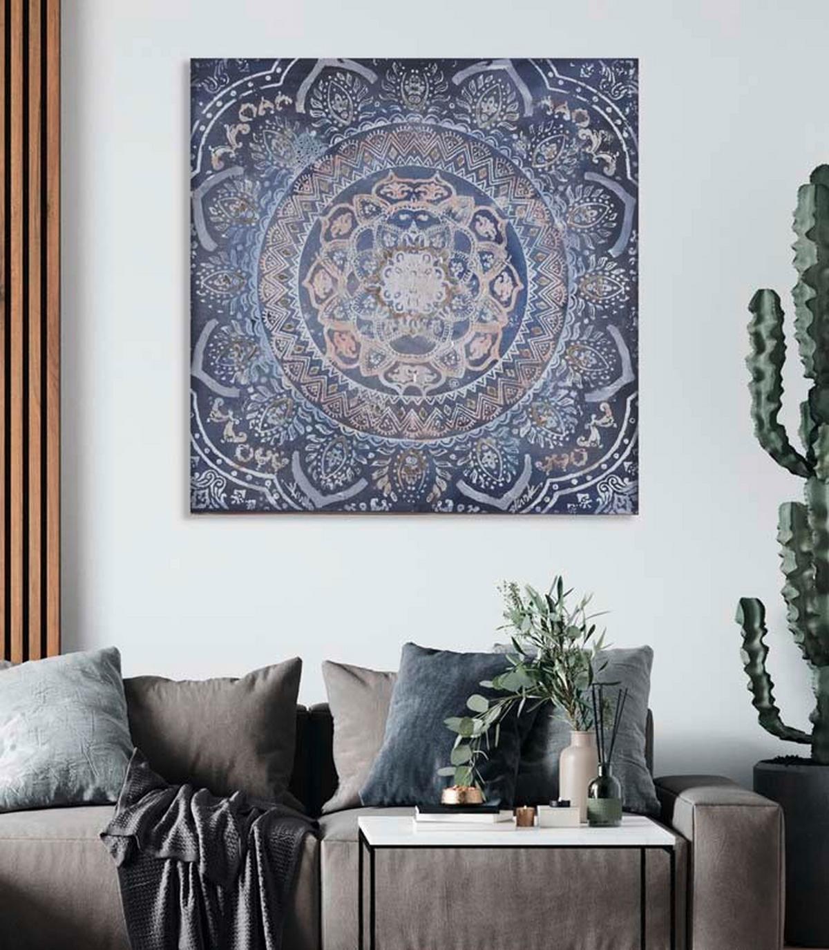 Olajfestmény 90/90cm - többszínű, Basics, textil (90/90cm)