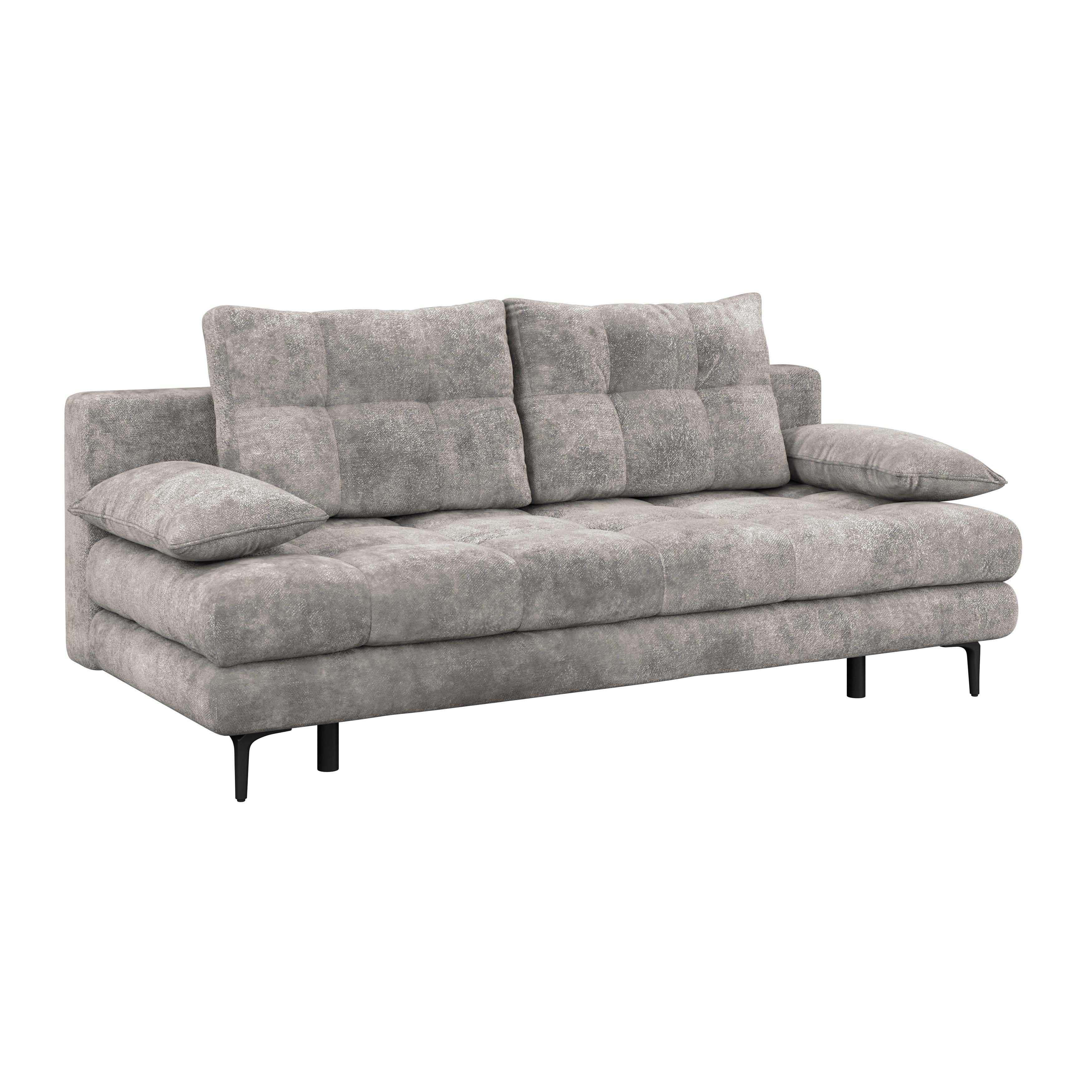 Schlafsofa Perla Grau B: 203 cm - Schwarz/Grau, KONVENTIONELL, Textil (203/94/96cm)