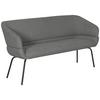 Sitzbank Serena Leinenoptik Grau, B: 160 cm - Schwarz/Grau, KONVENTIONELL, Holz/Textil (160/87/62cm)