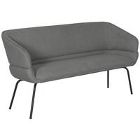 Sitzbank Serena Leinenoptik Grau, B: 160 cm - Schwarz/Grau, KONVENTIONELL, Holz/Textil (160/87/62cm)