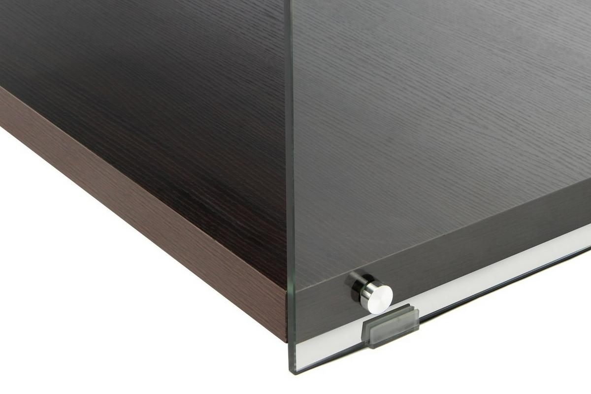Beistelltisch Elementary Dunkelbraun L:120cm - Dunkelbraun, Design, Glas/Holz (120/60/45cm) - Kayoom