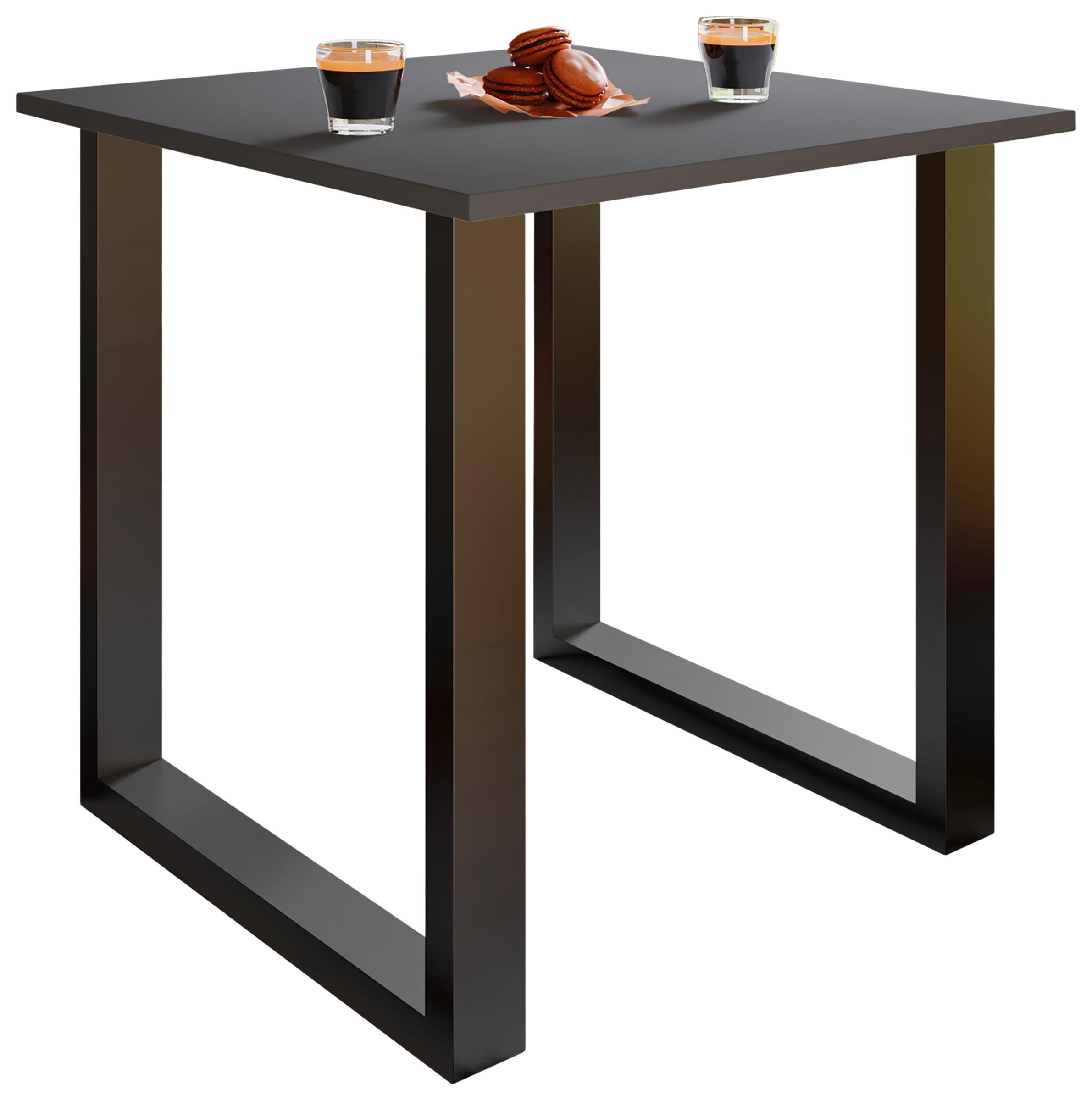 Esstisch Xona Anthrazit, Schwarz L: 80 cm - Anthrazit/Silberfarben, Design, Holzwerkstoff/Metall (80/80/76cm) - MID.YOU