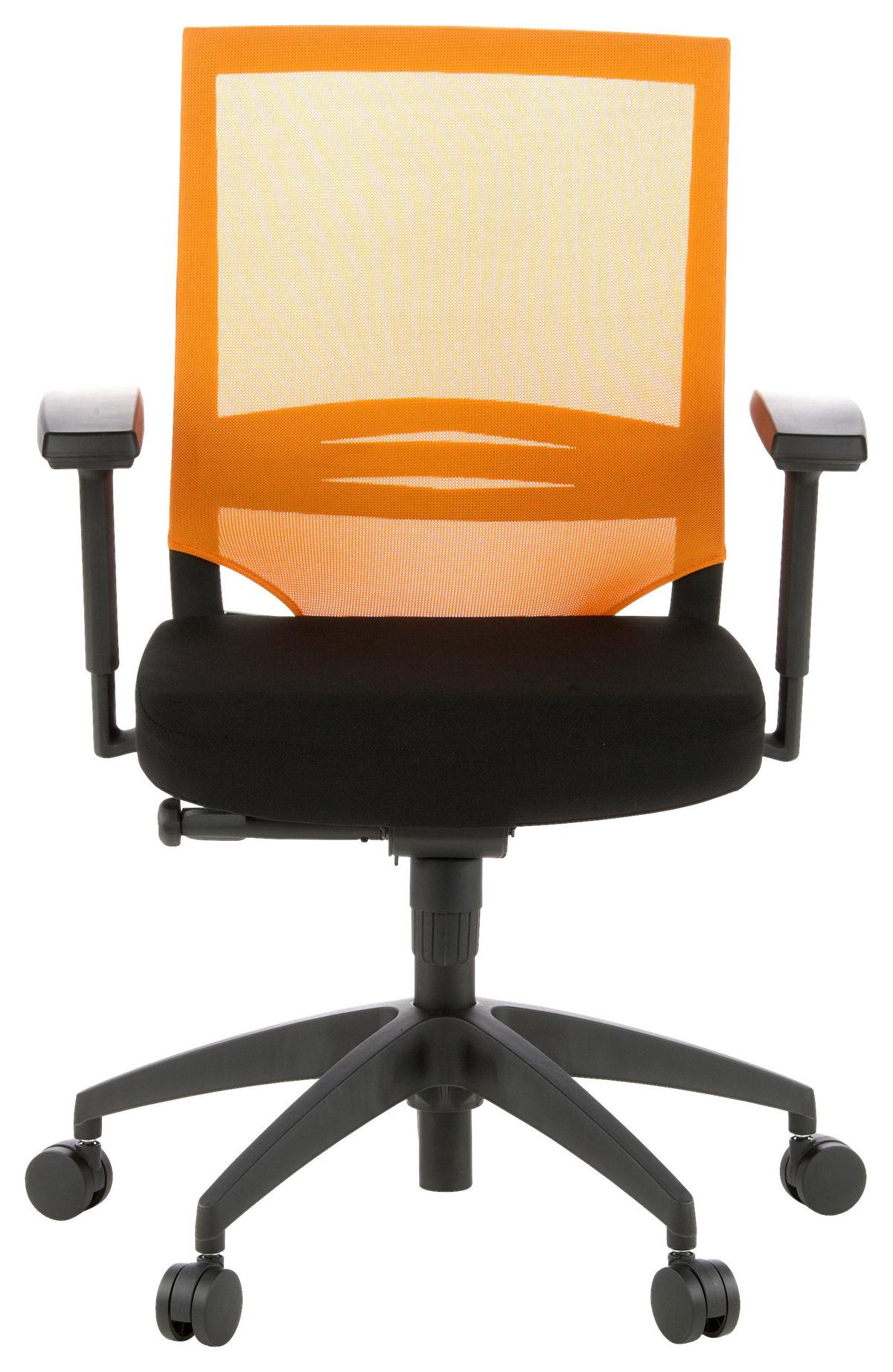 Drehstuhl Porto Base Orange/schwarz - Schwarz/Orange, MODERN, Kunststoff/Textil (59/108/44cm) - MID.YOU