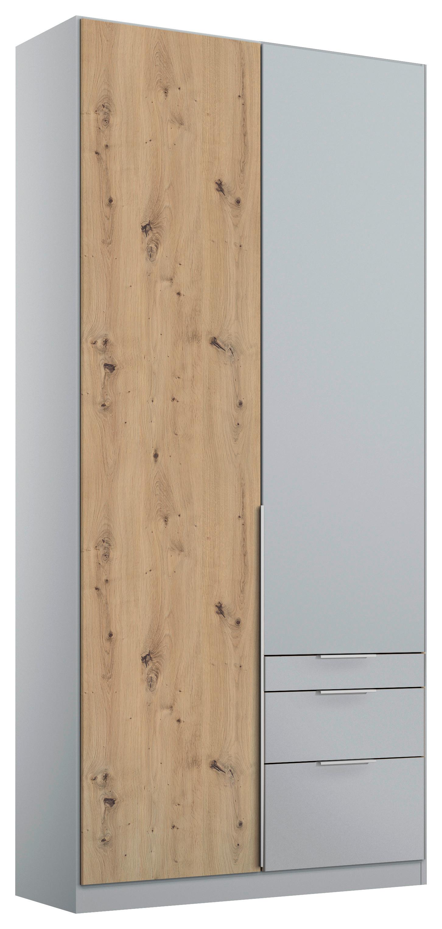 Drehtürenschrank 91 Cm Alabama Extra Hellgrau - Hellgrau/Eiche Artisan, MODERN, Holzwerkstoff (91/229/54cm)