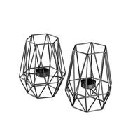 Teelichthalter-Set Eisen Schwarz - Schwarz, Basics, Metall (9,5cm) - Echtwerk