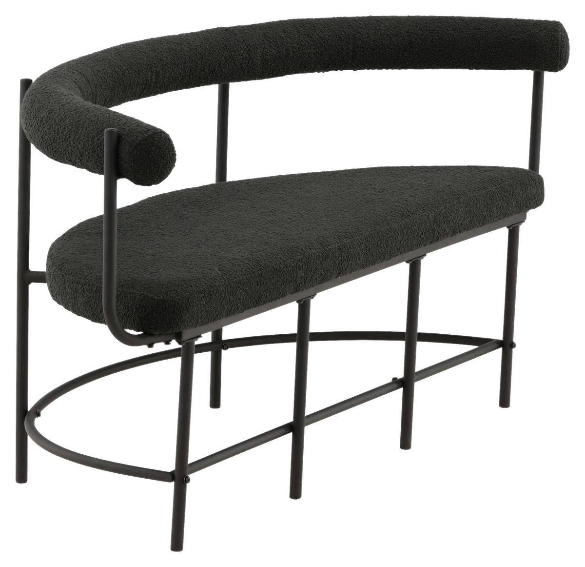 Sitzbank Stallhagen - Schwarz, Design, Textil/Metall (165/75/51cm) - Livetastic