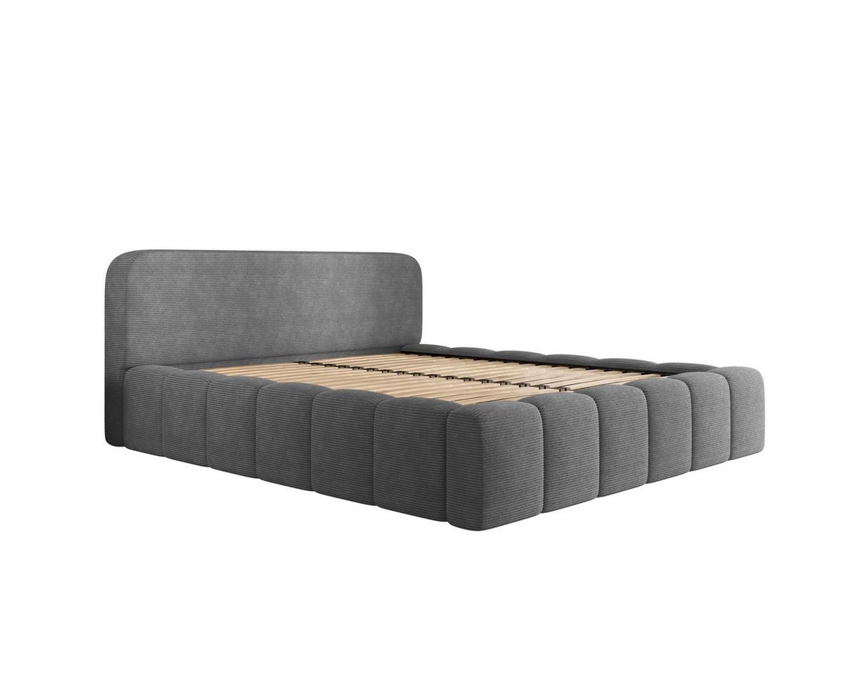 Polsterbett Deli 140 Anthrazit LF: 140x200cm - Anthrazit/Schwarz, MODERN, Textil/Metall (140/200cm) - MID.YOU