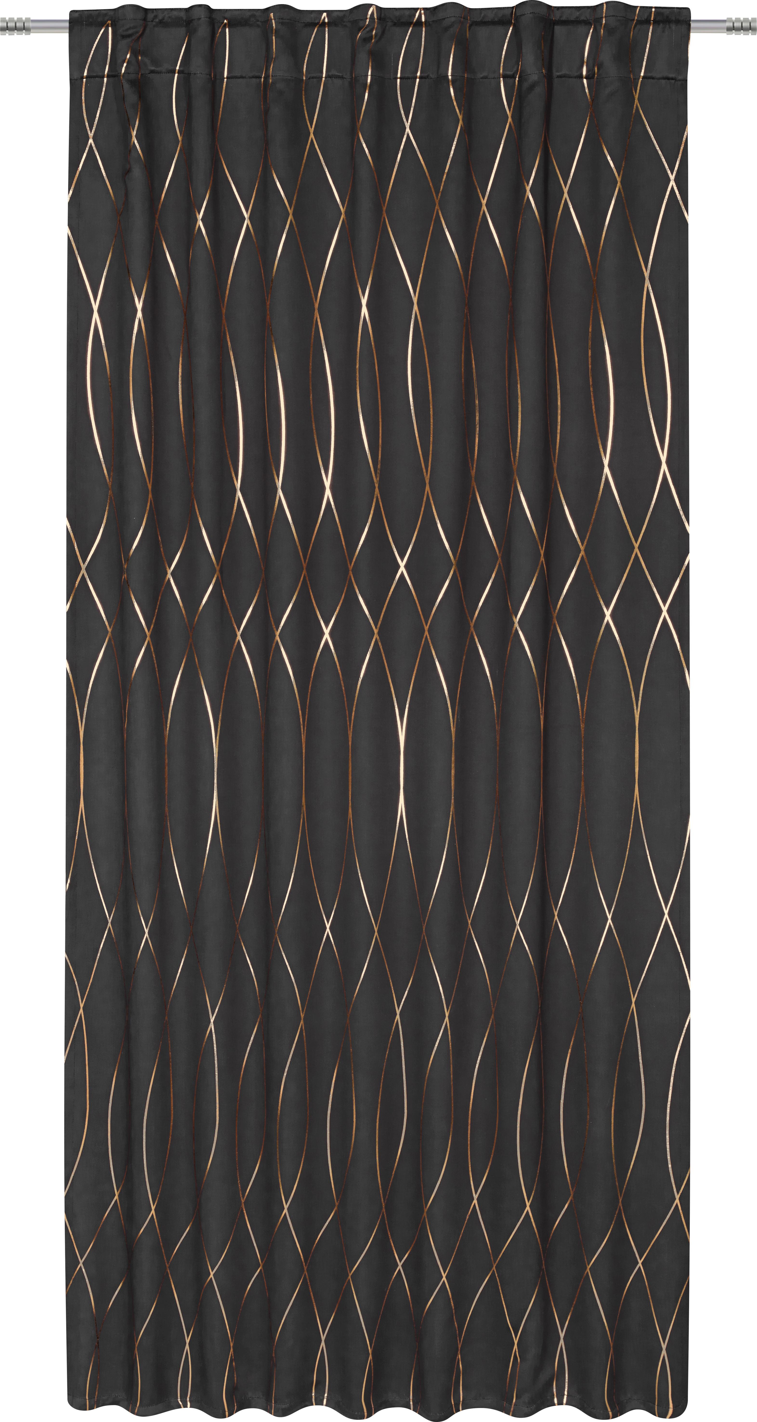 ZATEMŇOVACÍ ZÁVES Glamour, 140/245 cm - čierna/medená, Lifestyle, textil (140/245cm) - Modern Living