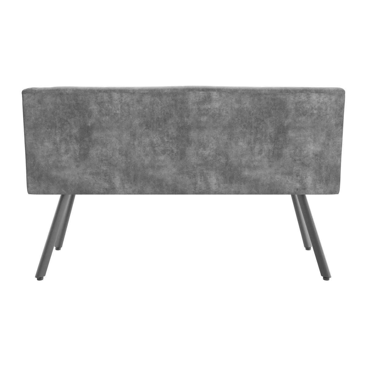 Sitzbank Grau Milos 140x85x60 Cm - Schwarz/Grau, MODERN, Textil/Metall (140/85/60cm)