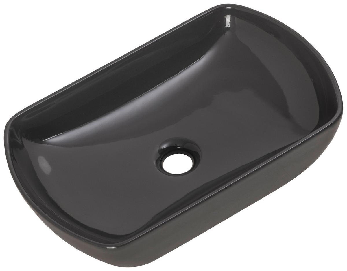 Aufsatzwaschbecken New York BxHxT: 50x12,5x31,5 cm Grau - Grau, MODERN, Keramik (50/12,5/31,5cm) - MID.YOU