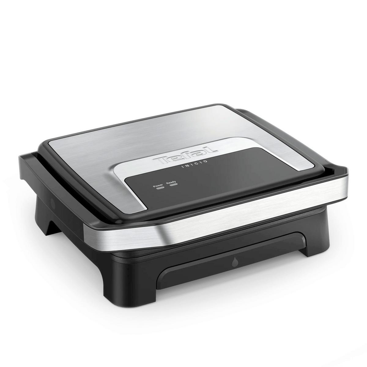 ELEKTROGRILL 2000W, Antihaftbeschichtung - Schwarzchrom, Basics, Metall (33,7/36,6/13,2cm) - Tefal