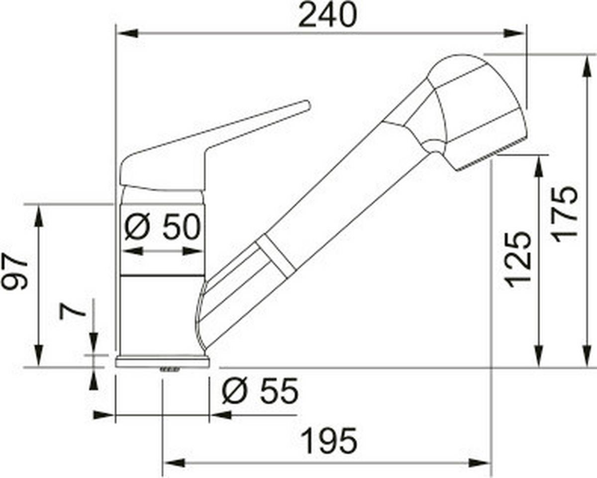 Küchenarmatur Novara-Plus schwenkbar Hochdruck - Beigebraun, MODERN, Metall (18,4cm) - Franke