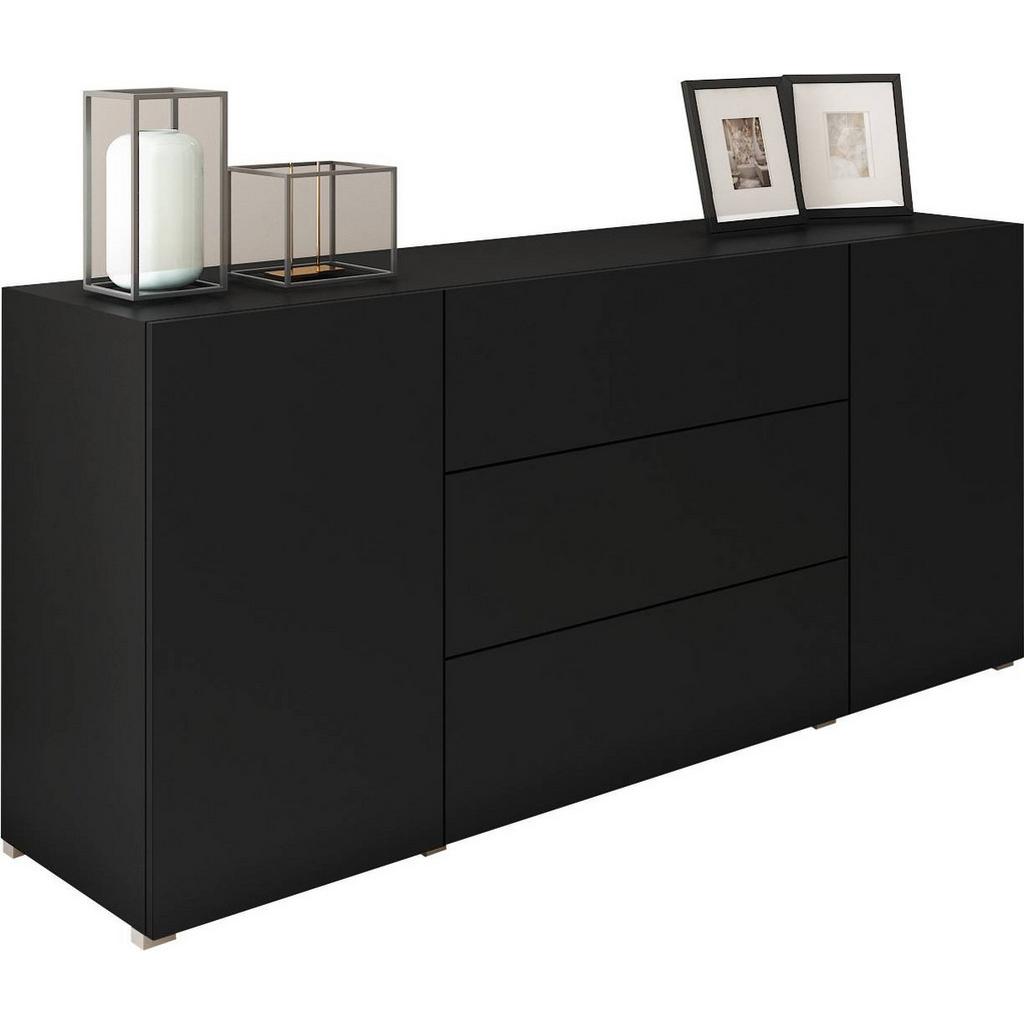 Sideboard grifflos 150 cm Berlin, Schwarz