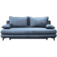 Schlafsofa Look Hellblau inkl.bettkasten+schlaffunktion - Schwarz/Hellblau, Design, Textil (217/73/86/106cm) - MID.YOU