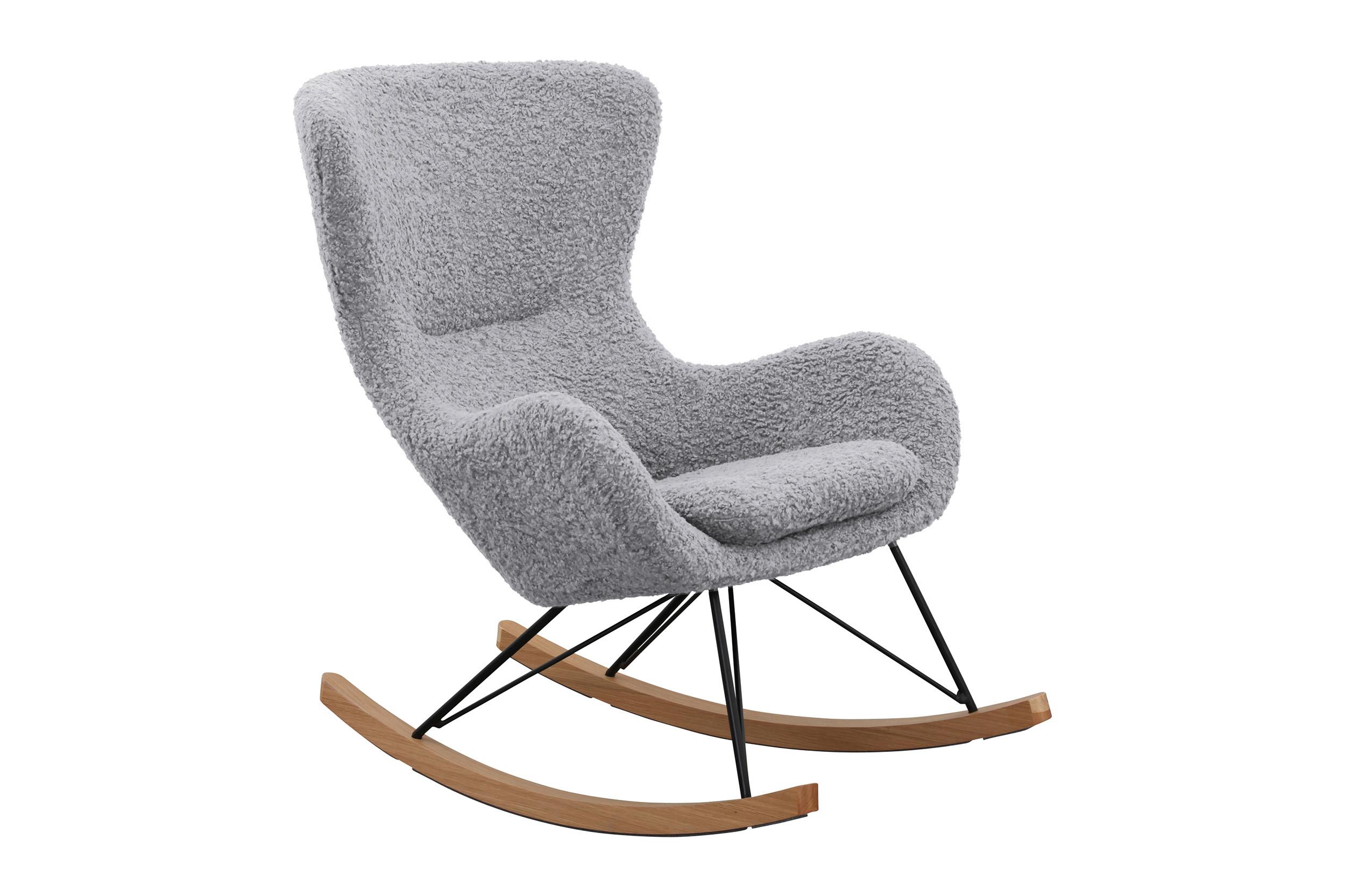 Schaukelstuhl Hellgrau B: 75 Cm - Eichefarben/Hellgrau, MODERN, Textil/Metall (75/106/102cm) - Livetastic