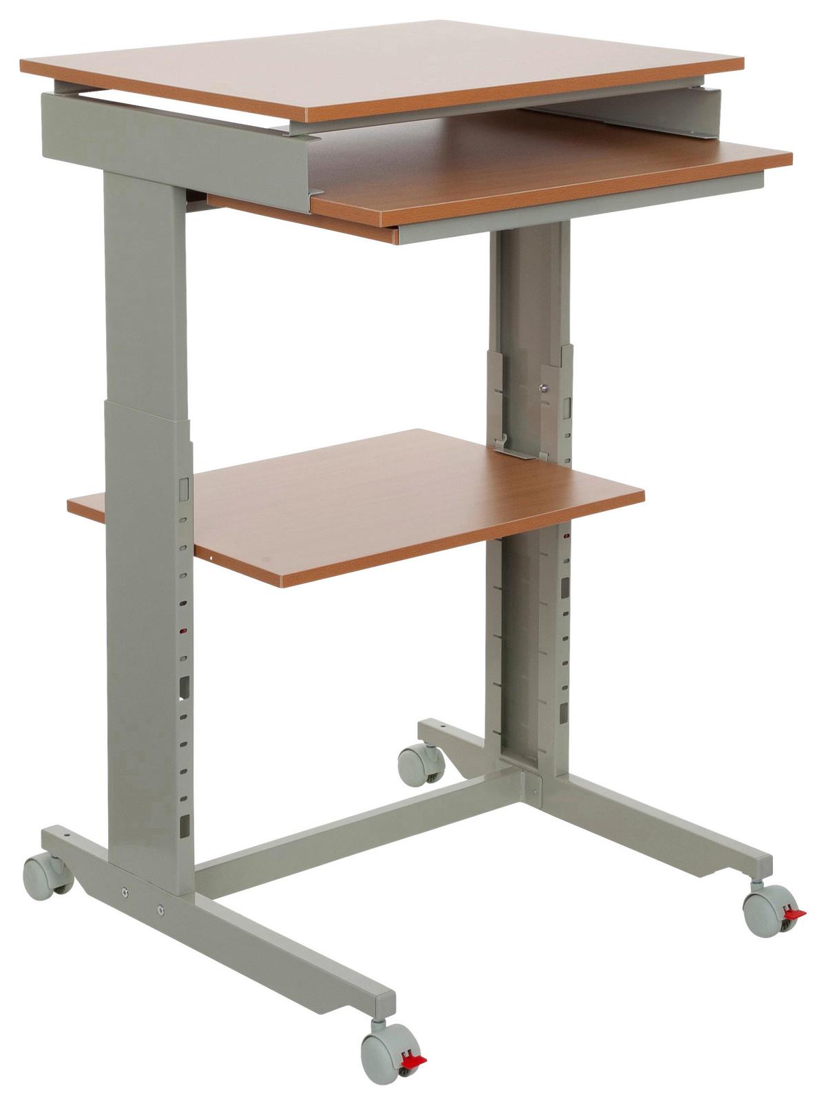 Schreibtisch B 50cm H 71,5 - 107,5 Cm Grau/buche Dekor - Buchefarben/Grau, Basics, Holzwerkstoff/Kunststoff (60/71,5-107,5/50cm) - MID.YOU