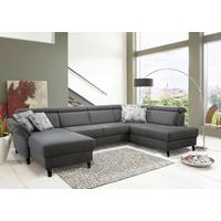 Wohnlandschaft Arngast rechts anthrazit 165x317x193 cm - Anthrazit/Schwarz, KONVENTIONELL, Textil (165/317/193cm) - Sit & More