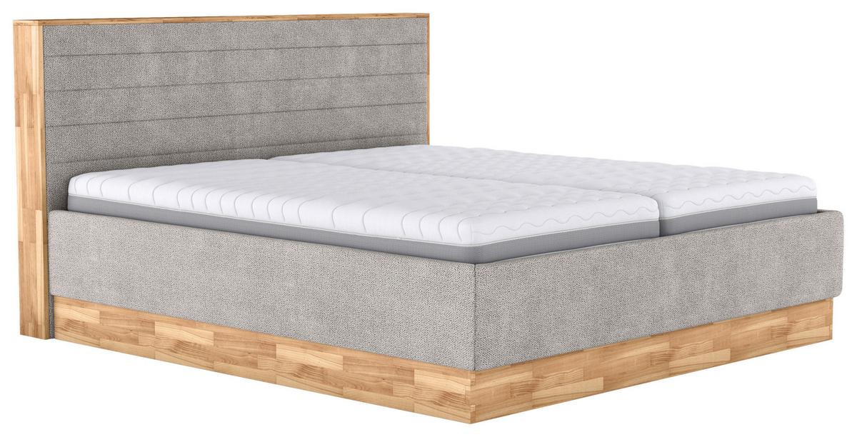 Kárpitozott Ágy Peseta 180/200cm - bükkszínű/homokszínű, faalapú anyag/textil (180/200cm) - MID.YOU