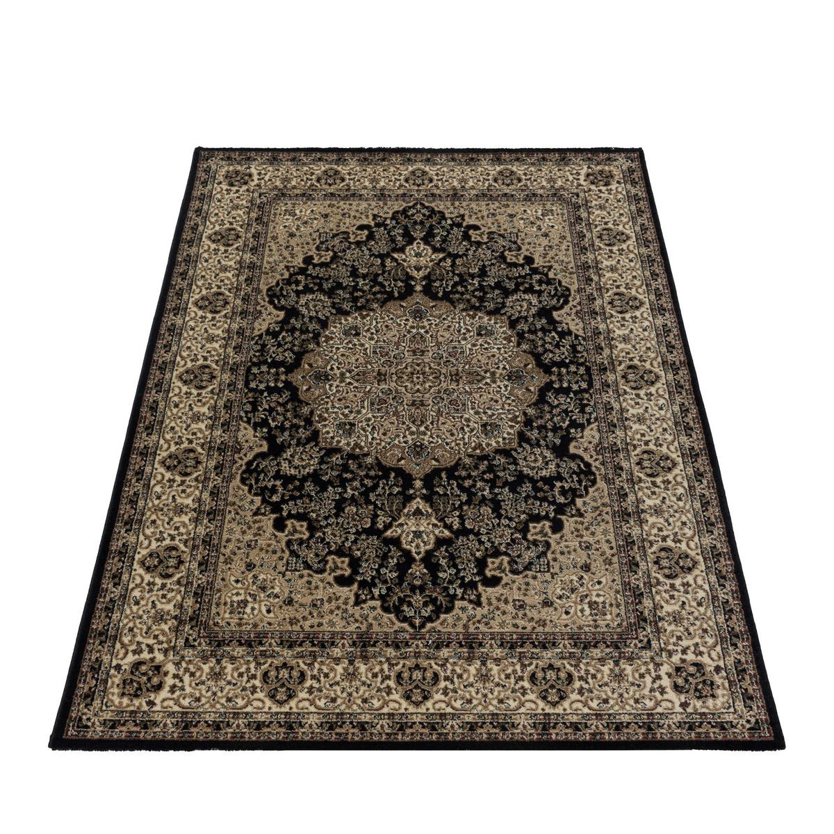 Orientalischer Webteppich Schwarz Kashmir 240x340 cm - Schwarz, LIFESTYLE, Textil (240/340cm)
