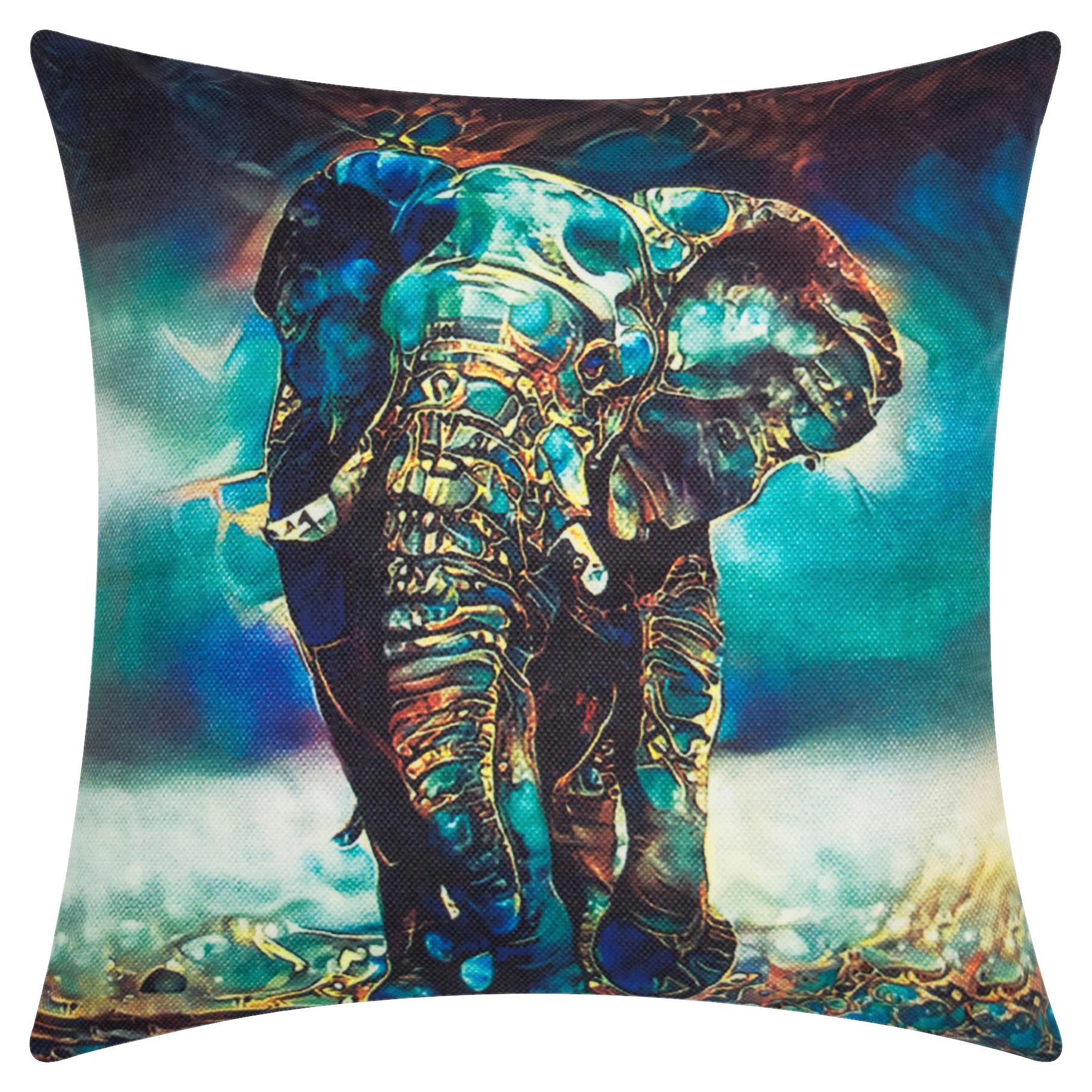 Zierkissen Africa 40x40 Polyester Blau Mit Zipp - Blau, ROMANTIK / LANDHAUS, Textil (40/40cm) - James Wood