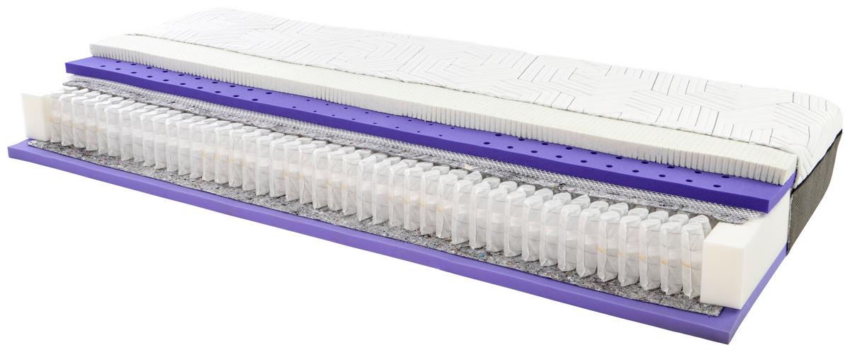 Latexmatratze Euphory 160x200cm Extra Fest - Weiß/Grau, Textil (160/200cm) - Sembella