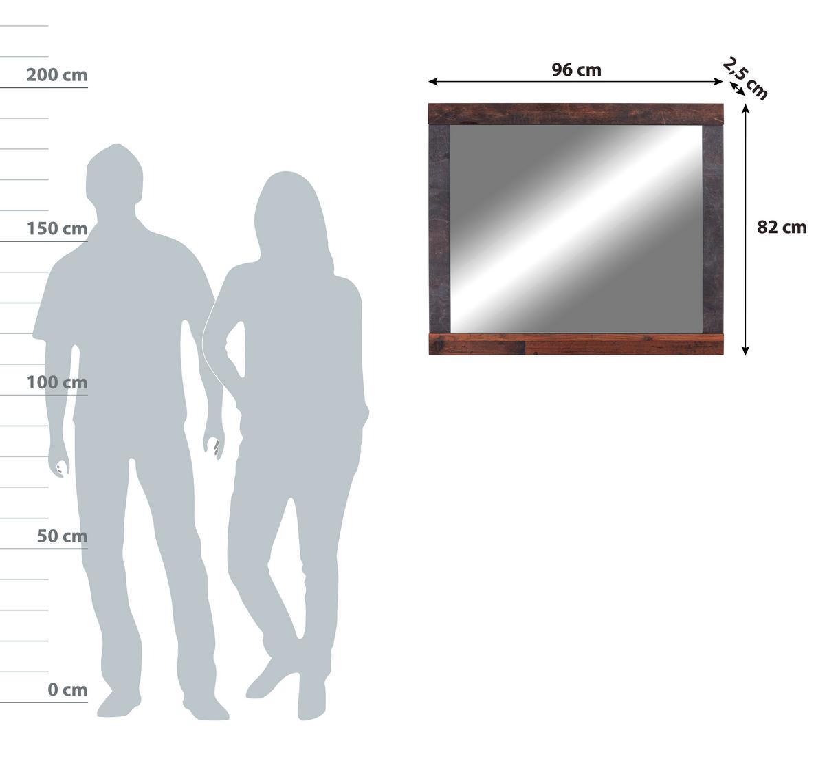 Zrcadlo ONTARIO - šedá/barvy dubu, Trend, kompozitní dřevo/sklo (96/82/2,5cm) - Ondega