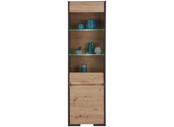 Vitrine Salerno - Eichefarben/Grau, MODERN, Glas/Holzwerkstoff (58,2/197,1/37,1cm) Vitrine Salerno - Eichefarben/Grau, MODERN, Glas/Holzwerkstoff (58,2/197,1/37,1cm)