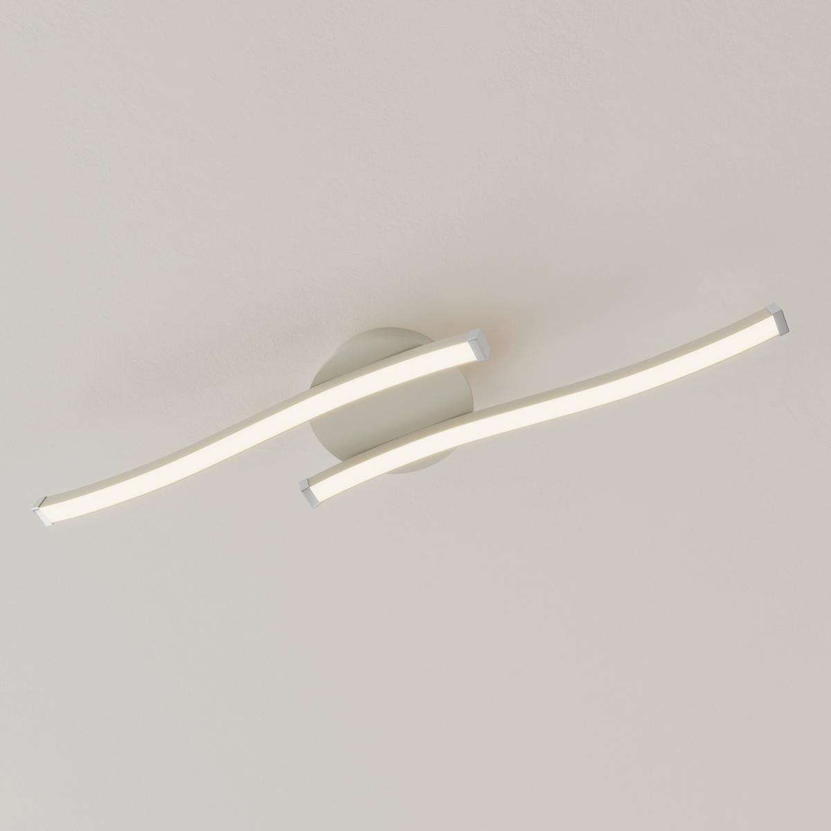 LED-Deckenleuchte Charlie - Chromfarben/Weiß, Basics, Kunststoff/Metall (12cm) - Luca Bessoni