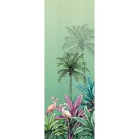 Fototapete Jungle Flamingo - Grün, Trend, Textil (100/280cm)