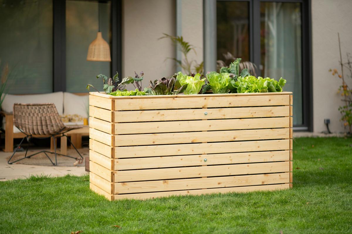 Hochbeet Holz Hochbeet Fichte XL - Fichtefarben, Basics, Holz (70/90/170cm)