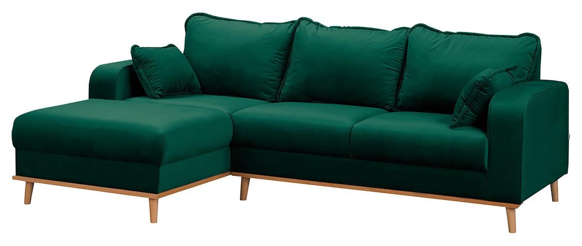 Ecksofa Beata Grün S: 150x230 cm - Wengefarben/Grün, Design, Textil (150/230cm) - Livetastic