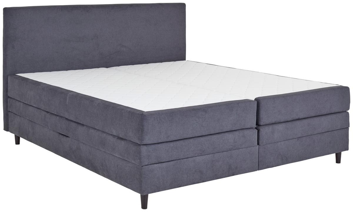 Boxspringbett Kleopatra - Anthrazit, KONVENTIONELL, Holz/Holzwerkstoff (180/200cm) - Ondega