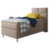 Boxspringbett mit Topper Lederlook 90x210 Miami - Silberfarben/Cappuccino, KONVENTIONELL, Leder/Textil (90/115/210cm) - MID.YOU
