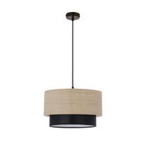 PENDELLEUCHTE 31-21700 RITANA - Beige/Schwarz, Natur, Kunststoff/Metall (25/25/115cm)