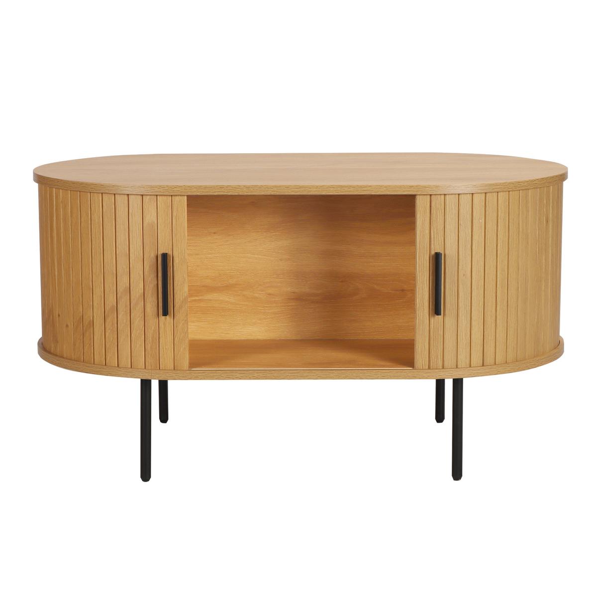 Couchtisch Eichefarben B: 60 cm - Eichefarben/Schwarz, Design, Holzwerkstoff/Metall (100/60/55cm) - Livetastic