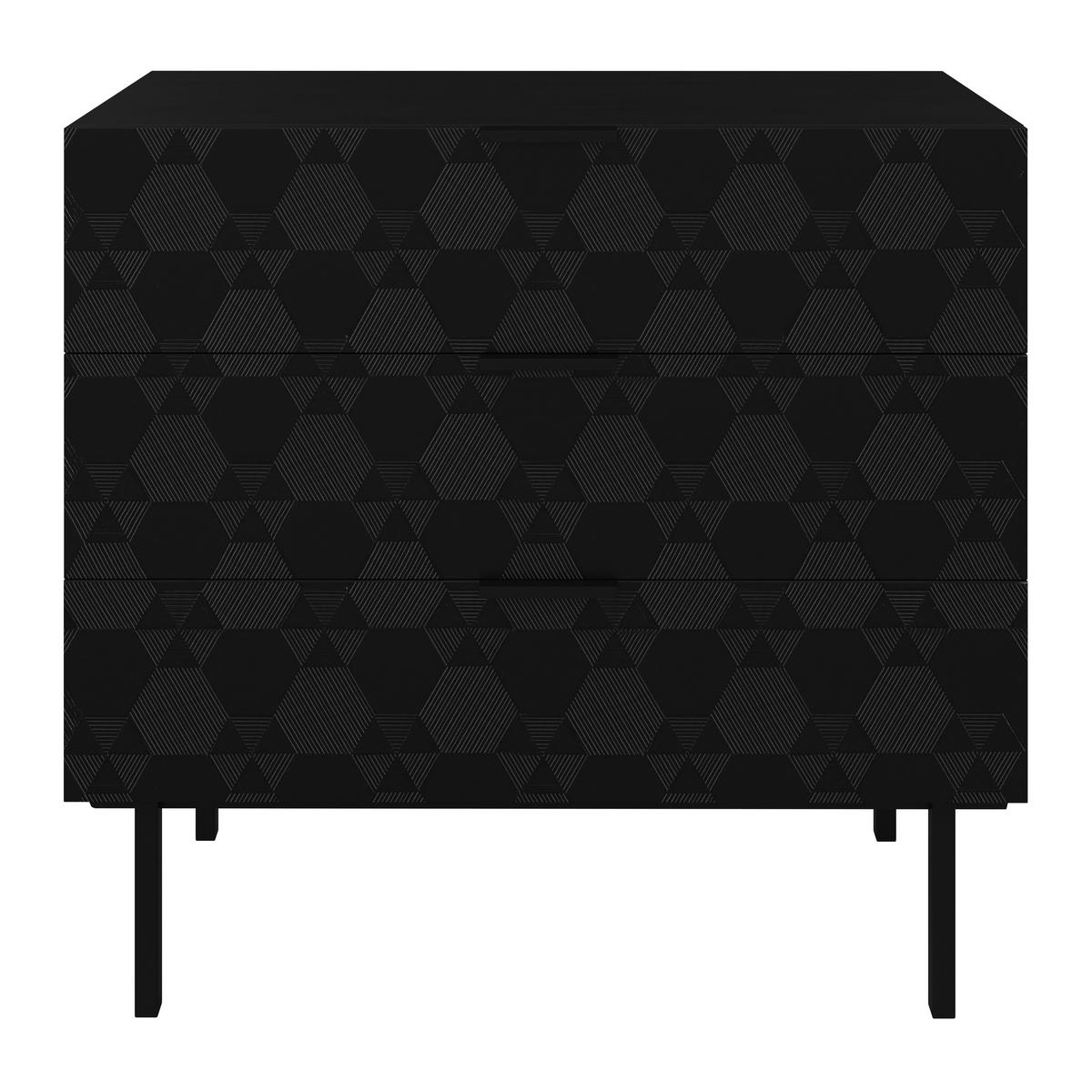 Komoda ROMA - čierna, Modern, kov/drevo (85/80/40cm) - Bessagi Home