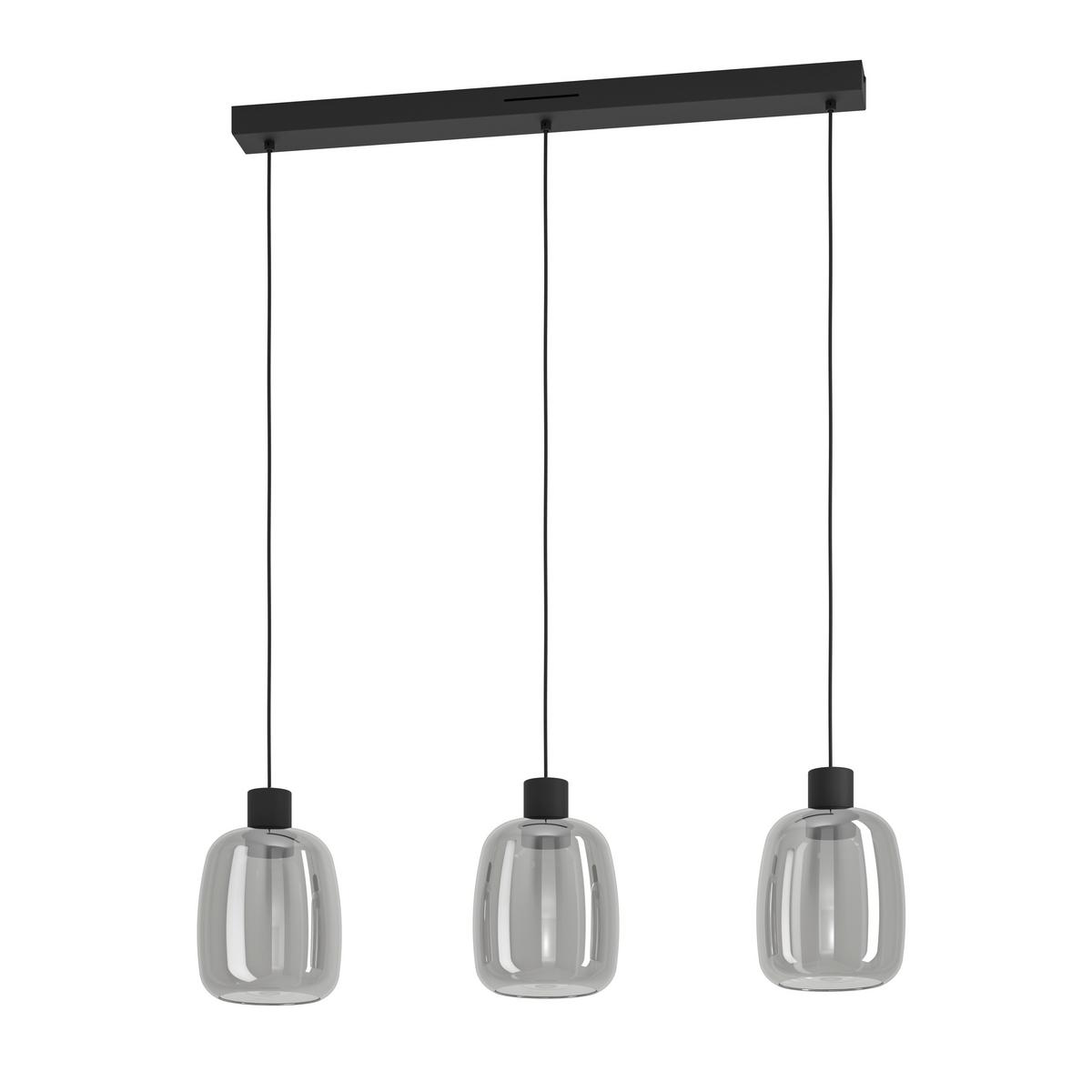 LED-Hängeleuchte 901121 Molochio-Z - Schwarz, Design, Glas/Metall (88/12,5/110cm) - Eglo