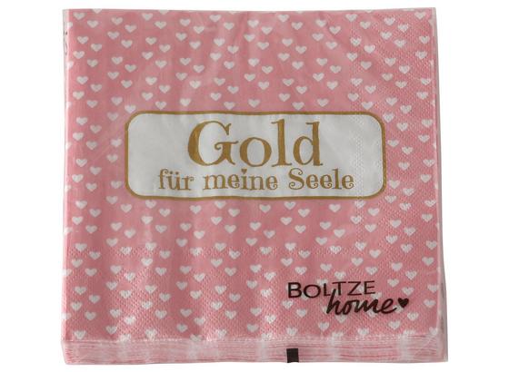 Serviette Goldy Rosa - Rosa, MODERN, Papier (17/17/2,5cm) Serviette Goldy Rosa - Rosa, MODERN, Papier (17/17/2,5cm)
