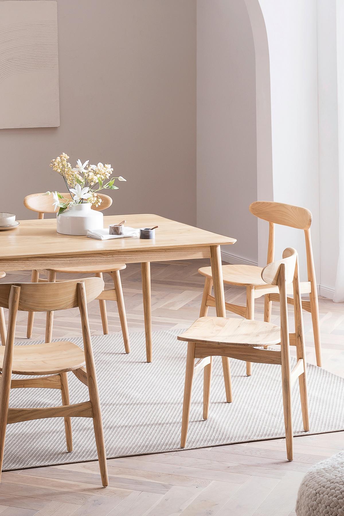 Stuhl Scandi Holz Naturfarben, B: 53 Cm - Naturfarben, ROMANTIK / LANDHAUS, Holz (53/80/45cm)
